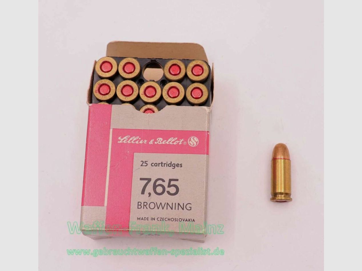 Sellier & Bellot CZ munitions de pistolet 7,65mm Browning/.32ACP