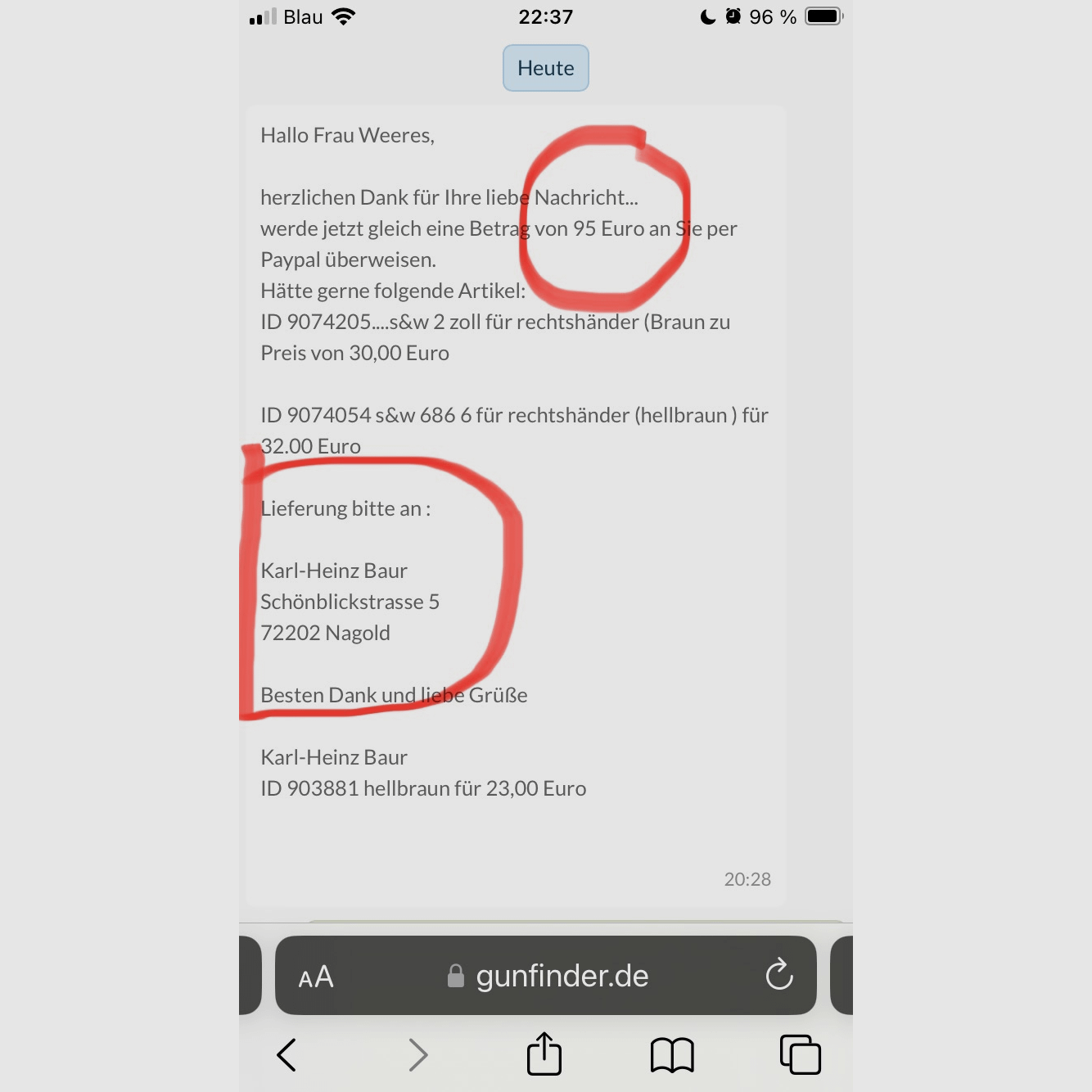 Holster HKDesign Art. Nr. 002 : Holster simple avec fermeture à pression - pour : SIG 230 / PP - pour droitier