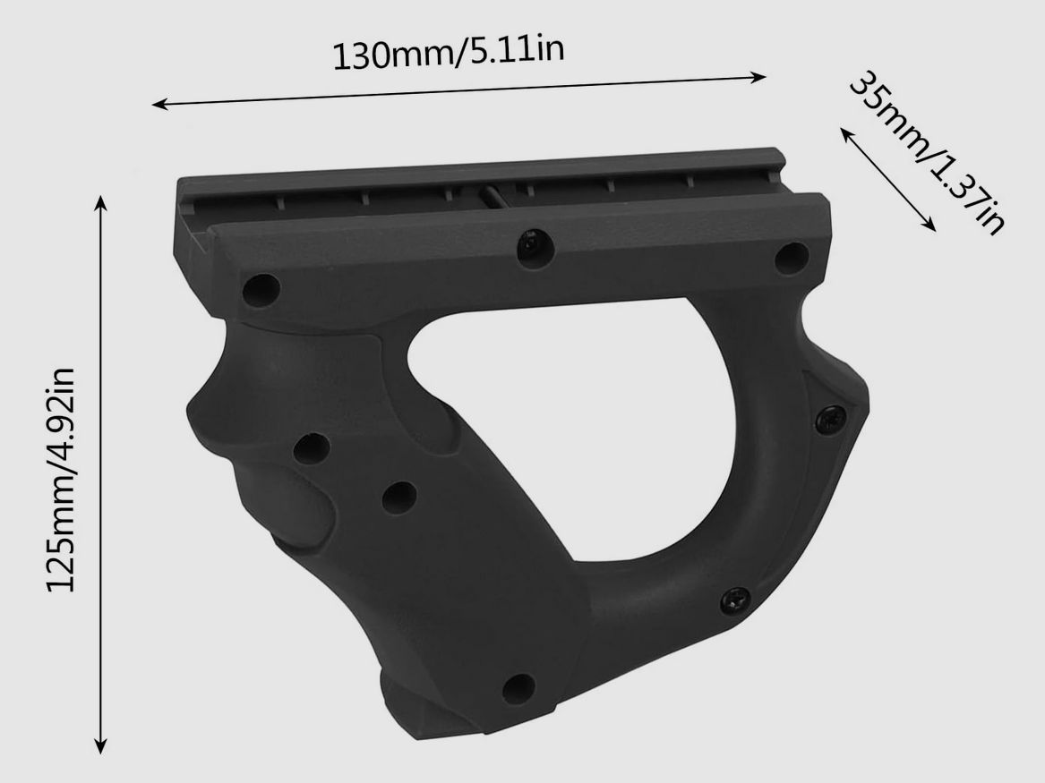 Frontgriff Foregrip Abgewinkelter Griff  | WB1001 Schwarz | für 20mm Picatinny Schiene | NEU & unbenutzt