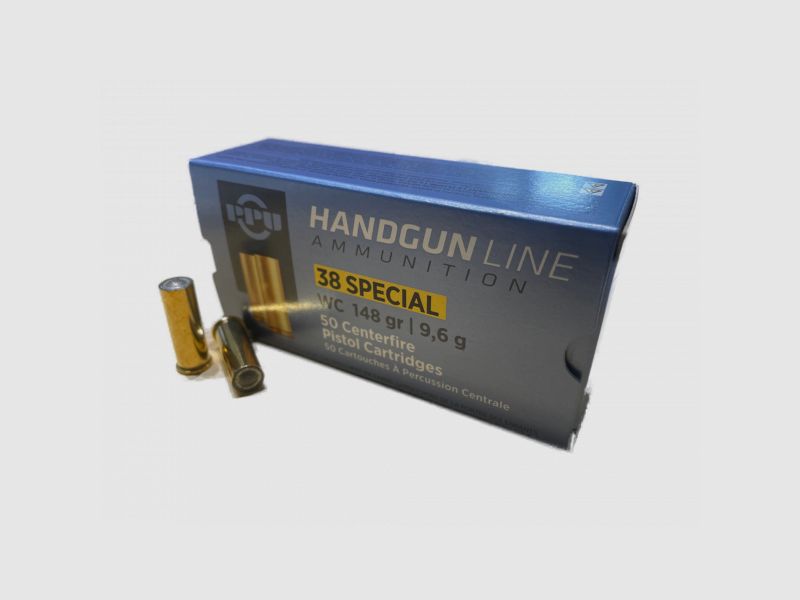 PPU .38SPECIAL WAD CUTTER - 148GRS / 9,6 G - 50 SCHUSS