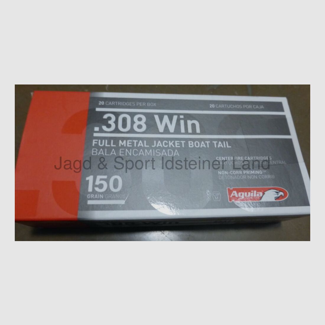 AGUILA 150grs, FMJ-BT, 20 cartouches par paquet