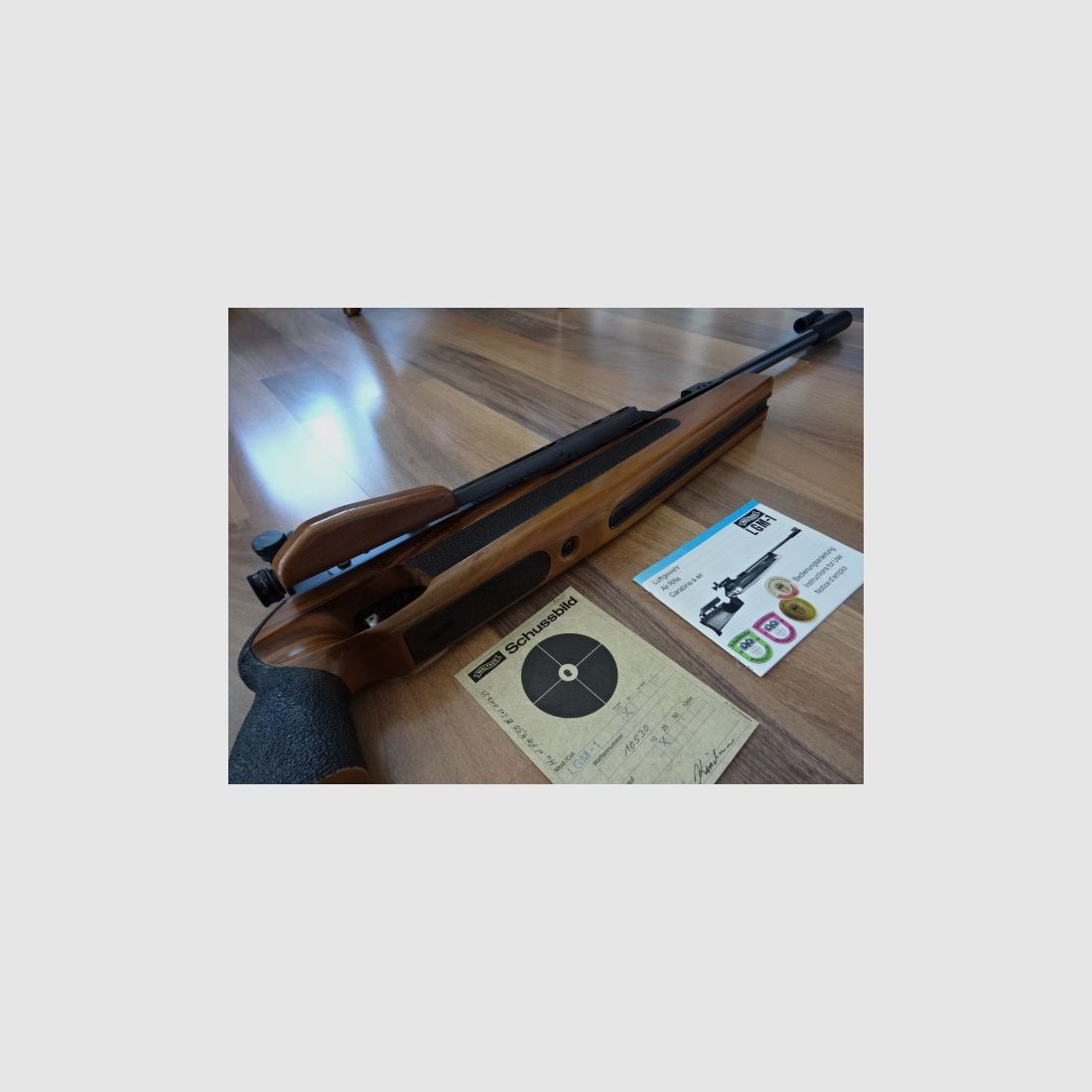 Walther LGM-1 Match Luftgewehr für Rechtsschützen topp Zustand Schussbild Anleitung Irisblende
