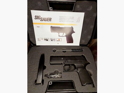 Sig Sauer P320 Schreckschusspistole im Kaliber 9 mm P.A.K. Black im originalen SIG-Koffer (PTB 1038)