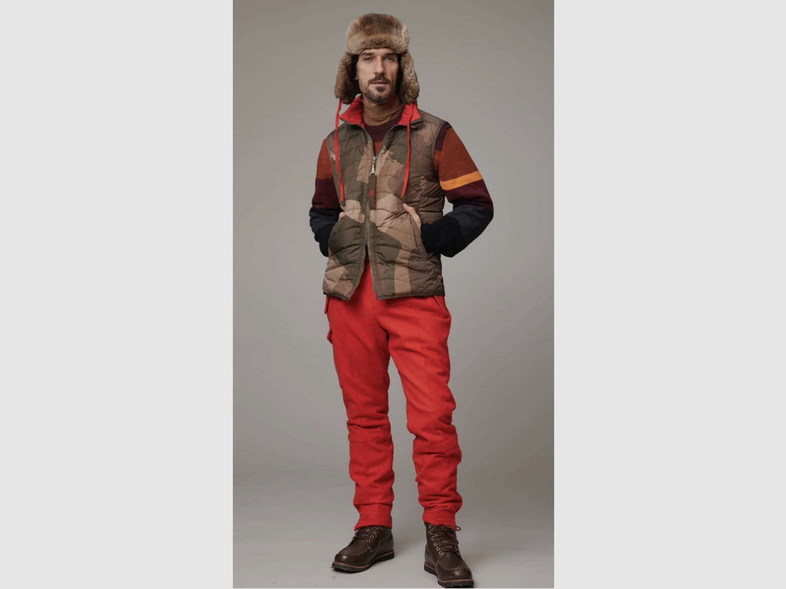 Habsburg Oswald gilet réversible Camo/Rouge, image 5 sur 10