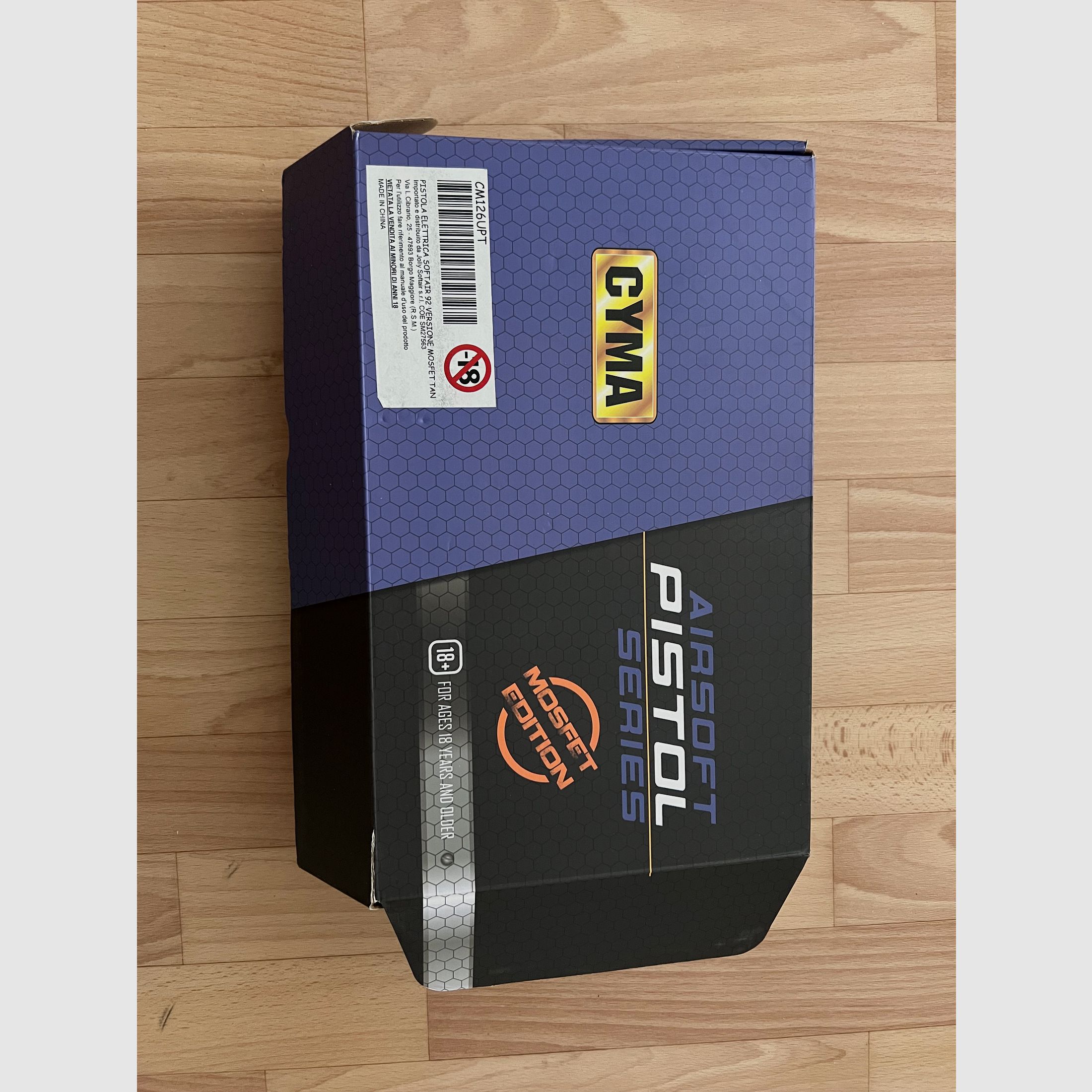 Cyma CM126/Mod.92 AEP Pistole mit Mosfet und Li-Po + Ladegerät Tan 0,5 Joule