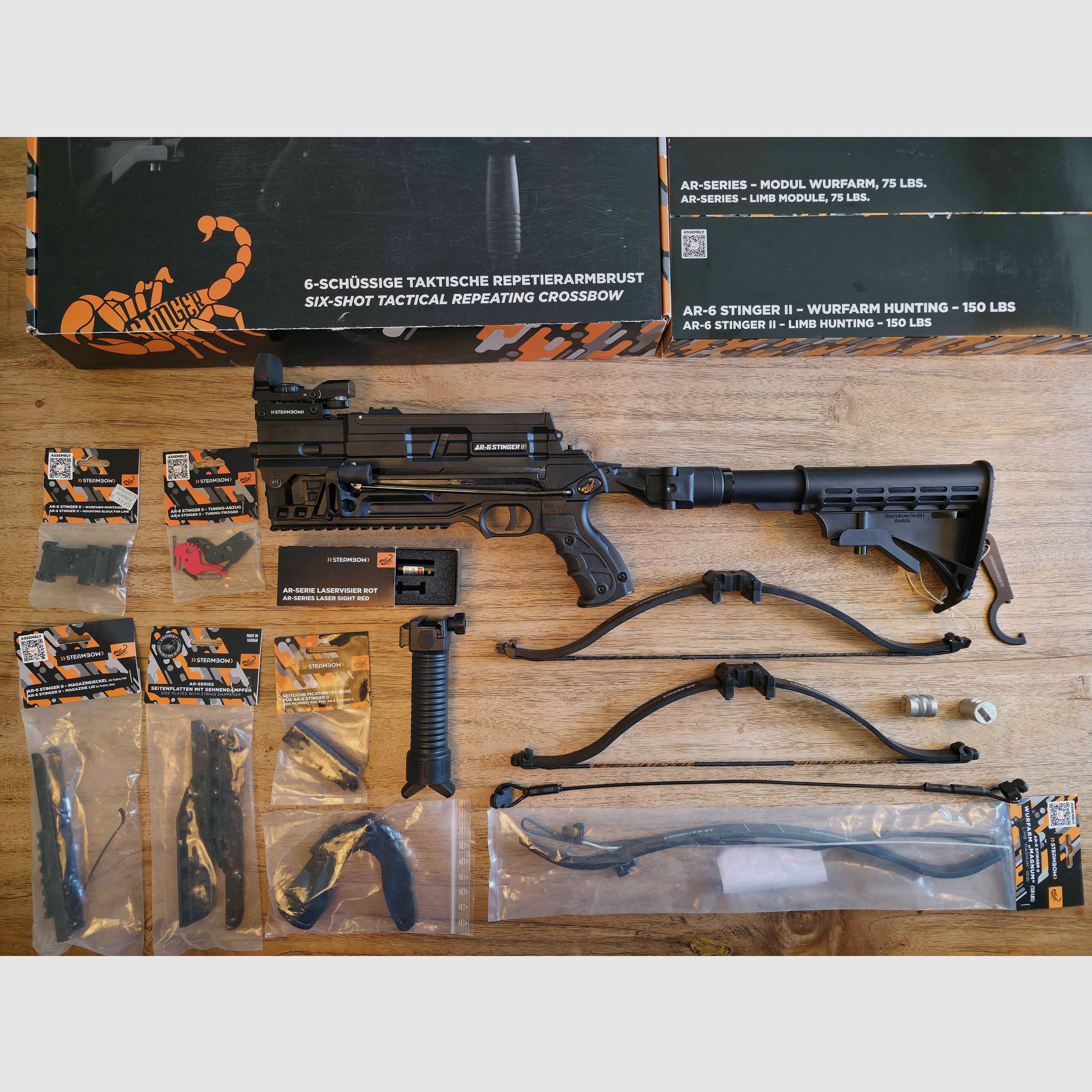 Steambow AR-6 Stinger II Tactical - SET - Viel Zubehör!