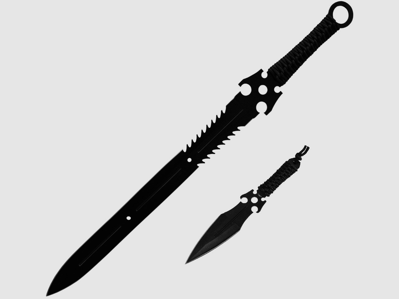 Rückenschwert mit schwarzer Klinge