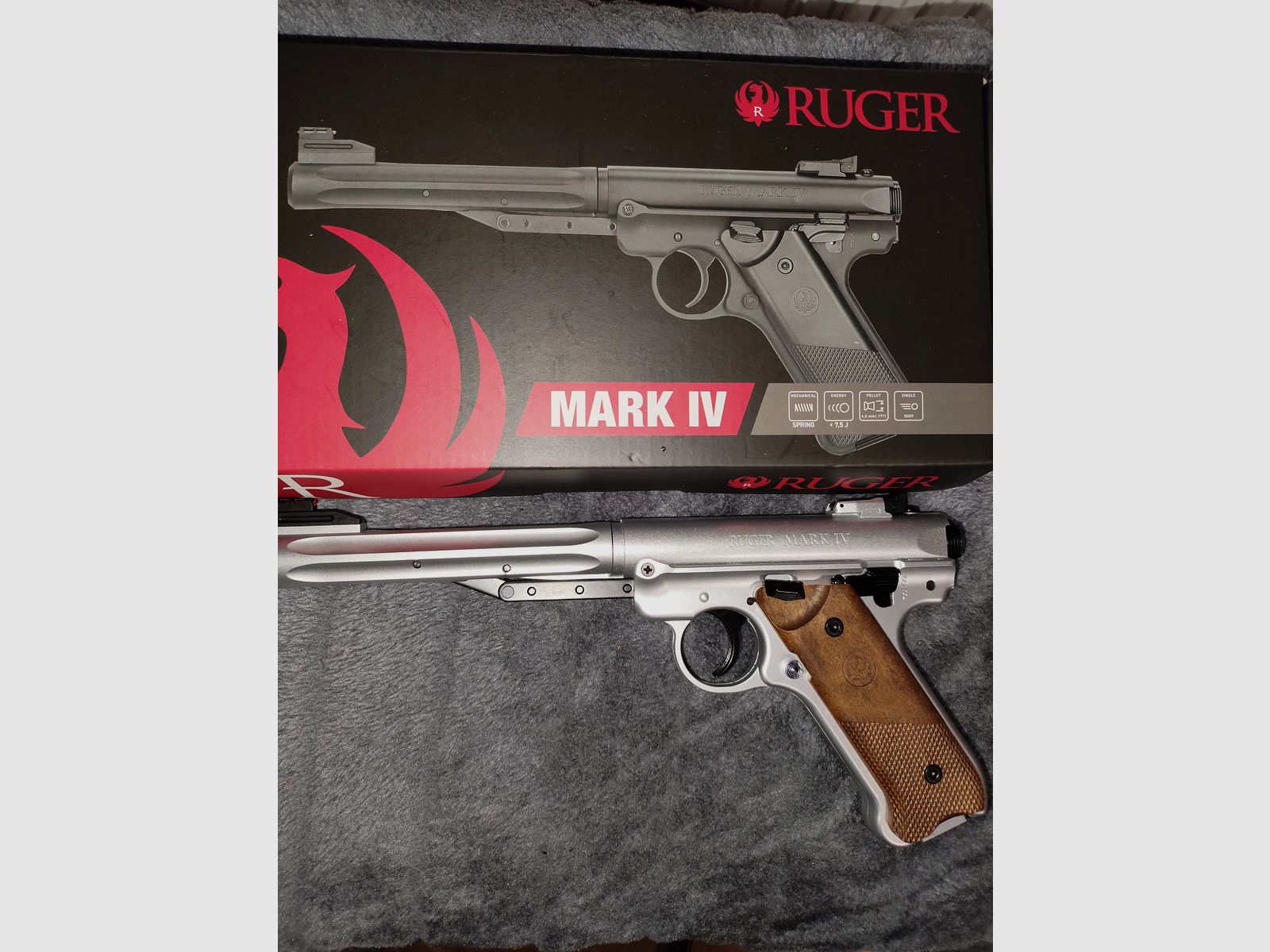 Ruger Mark 4 Hunter Luchtpistool 4,5 Diabolo Zilver