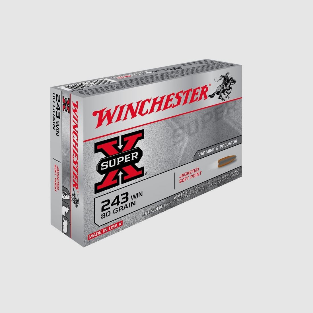 Winchester Super X Power Point Cal.243W 80gr, immagine 1 di 2