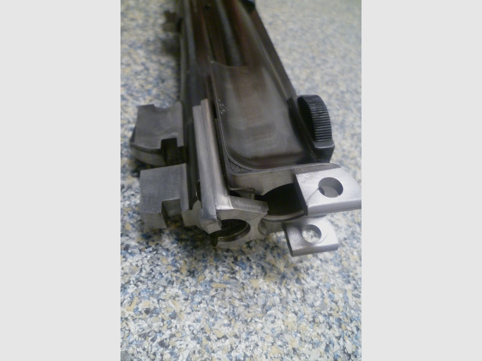 Seitenschloss - Bockdrilling Ludwig Borovnik Ferlach 16/70 & 7x65R & .22 Hornet