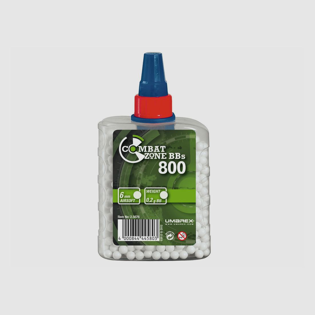Munición Airsoft Umarex COMBAT ZONE BB-Combat Zone-Blancas-6mm-0,2-Bote 800 uds, billede 2 af 2