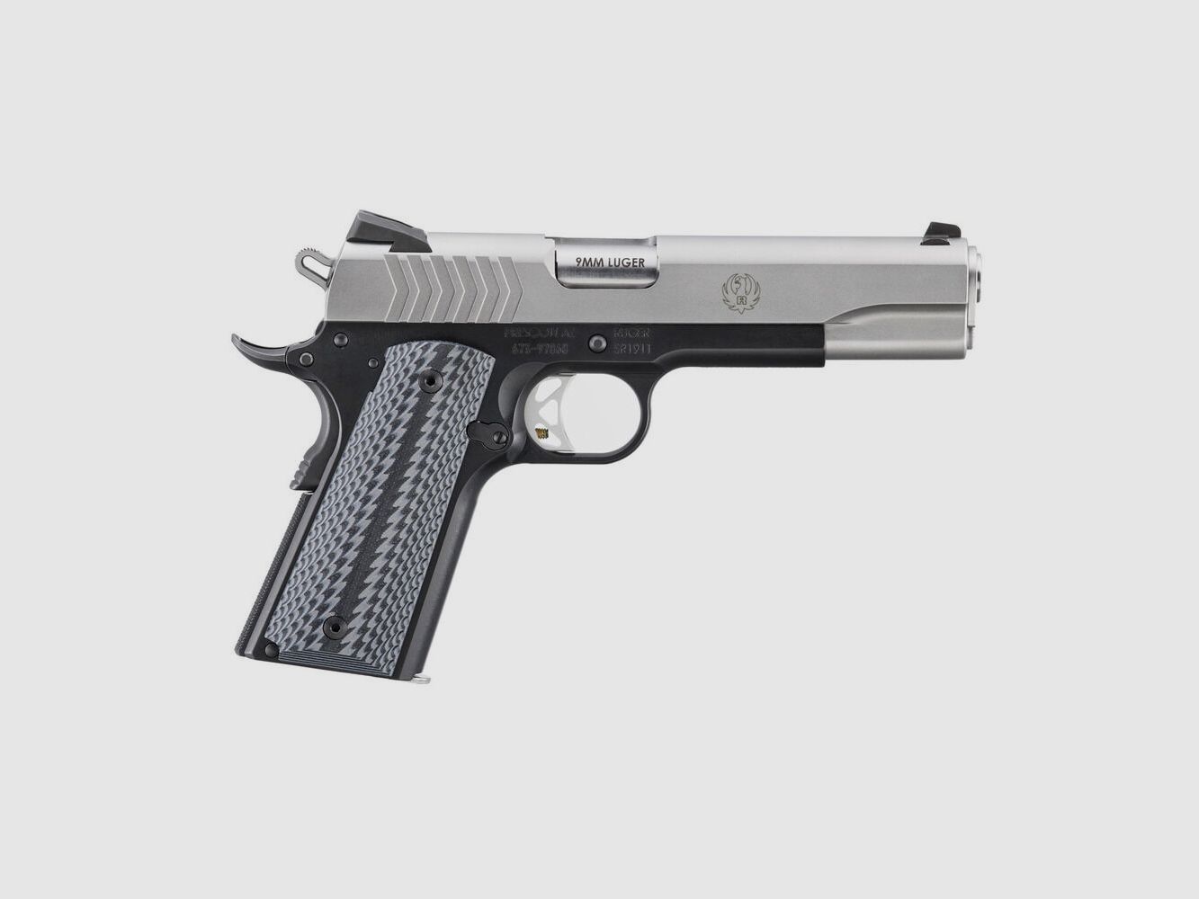Ruger SR1911 LIGHTWEIGHT 9MM LUGER 5"/12,7CM INOX BASSE RÉFLEXIONS