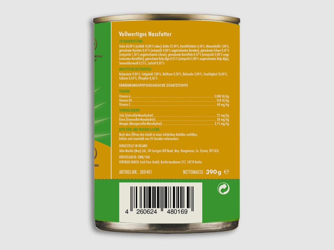 Irish Pure Hundenassfutter Irisches Freiland-Huhn Adult