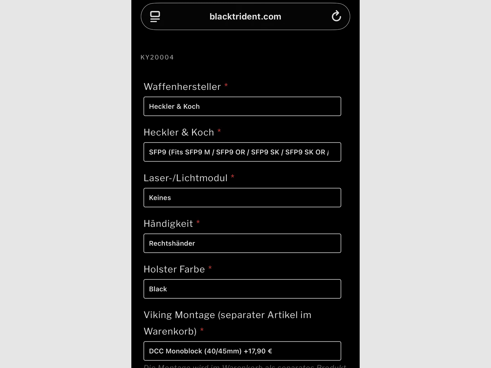 Black Trident Viking IWB Holster SFP9