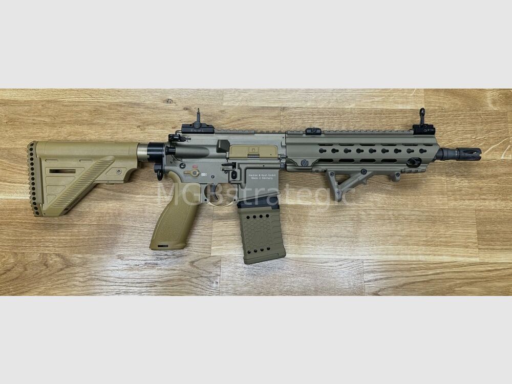 Heckler & Koch MR223 A3 Slim-Line 11" Lauf - halbautom. Büchse .223Rem inkl. Schalldämpfer ASE UTRA Dual 556-Short-QM2 Gen2 Cerakote FDE - zivile Version HK416 / G95K / G38 / mit Upgrades