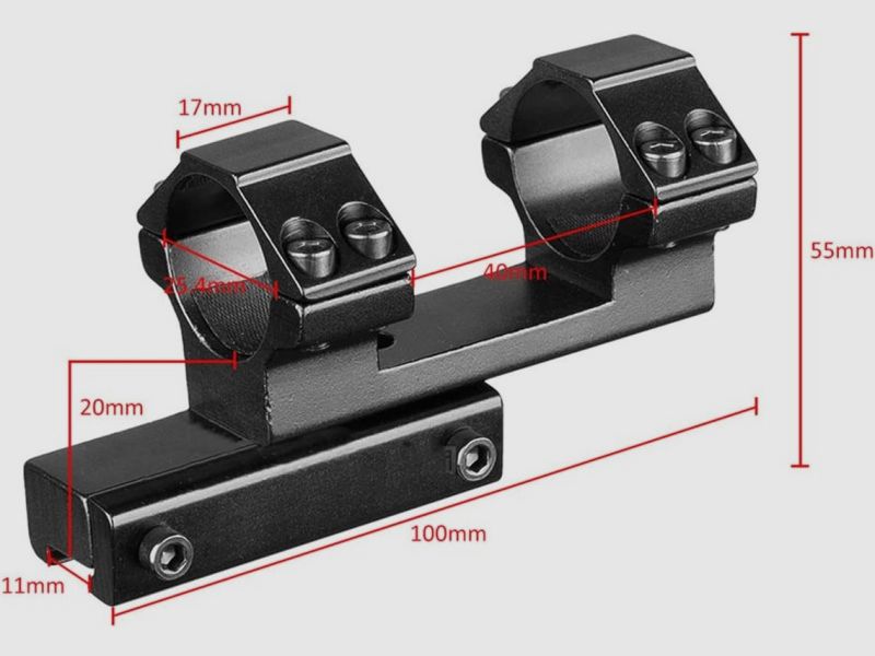 11 mm Doppelt Schiene für Jagd, 25,4 mm Durchmesser