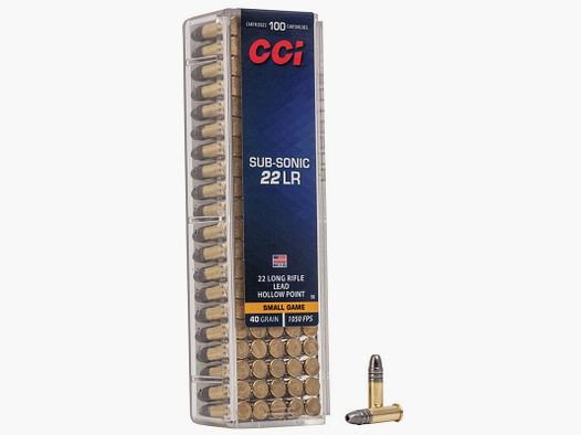 CCI Sub-Sonic Munition – .22 LR – 40 grains – LHP