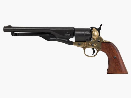 Deko Vorderlader Revolver Colt USA 1860 amerikanischer BĂĽrgerkrieg Kaliber .44 schwarz Holzgriffschalen