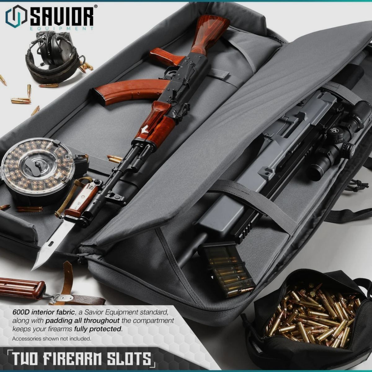 Savior - Dubbele geweertas - American Classic - 55" - Grijs - RB-5512DG-V1-GS, afbeelding 2 van 6