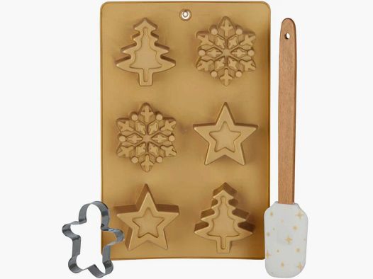 Silicone Cake Mold 255x160mm + Spatula 26cm Christmas Inox