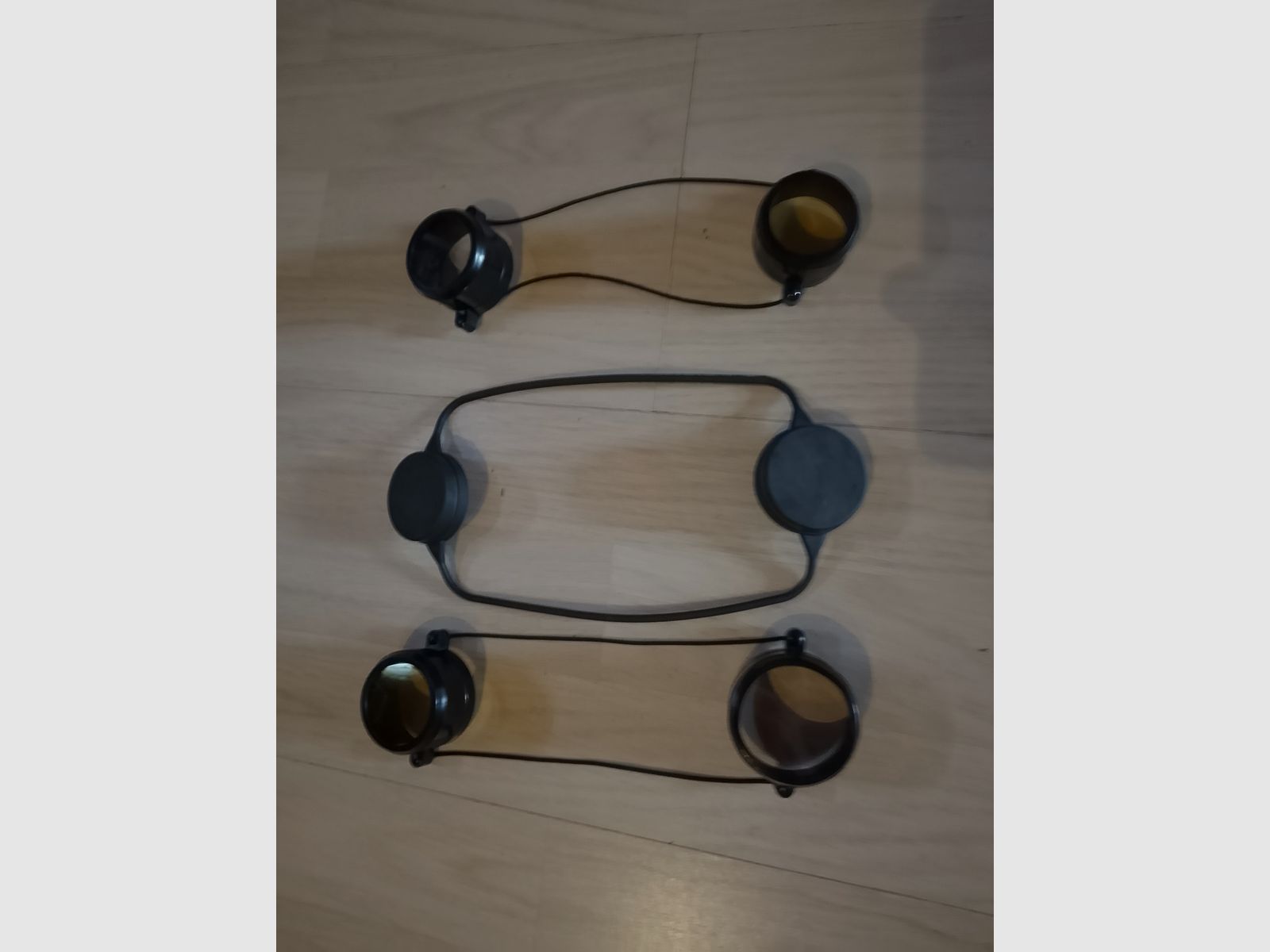 3 x tapas protectoras amarillas transparentes para scope, bandas de goma, tapas para prismáticos, protección contra polvo para ocular, protección transparente como nuevo