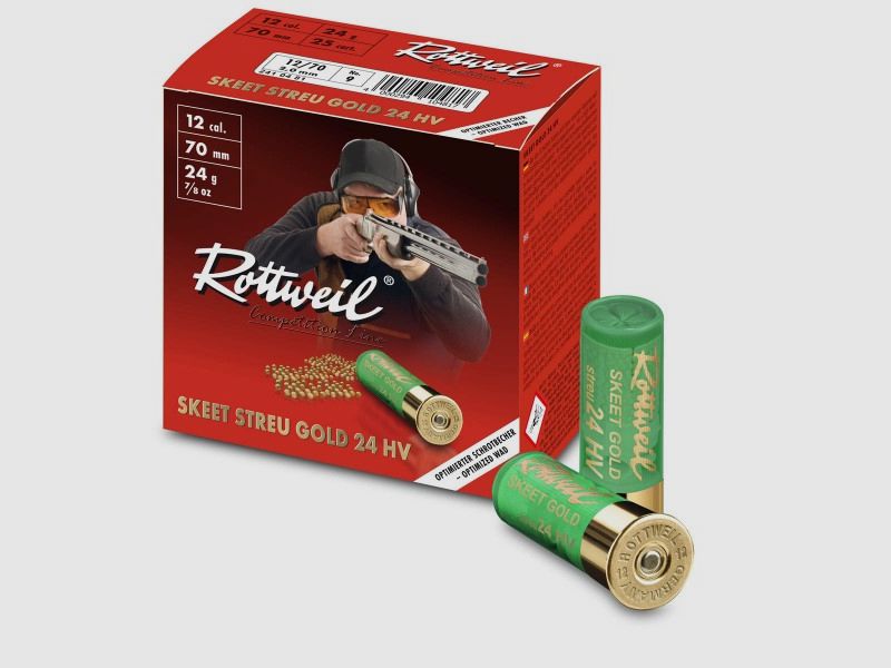 Rottweil Skeet Streu Gold HV Sportschrot .12/70 24G #9 (2,0mm) 25 Patronen
