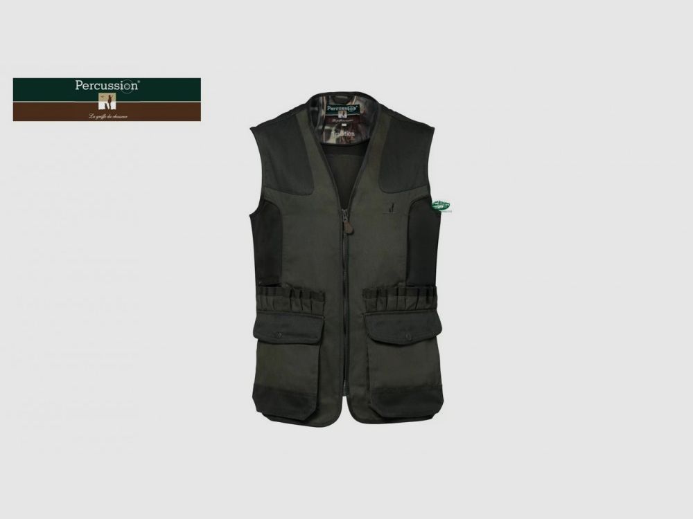 PERCUSSION Gilet Tradition groen met patronenvakken