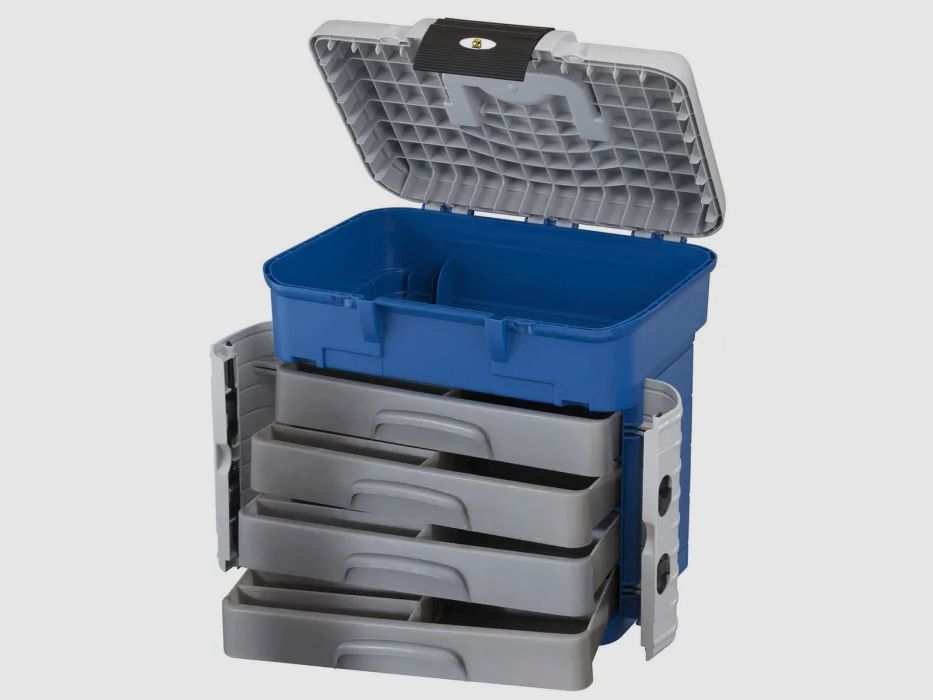 Behr Super Box mit Sitz - bis 150kg belastbar + 4 Schubfächer, 1 abschließbares Hauptfach