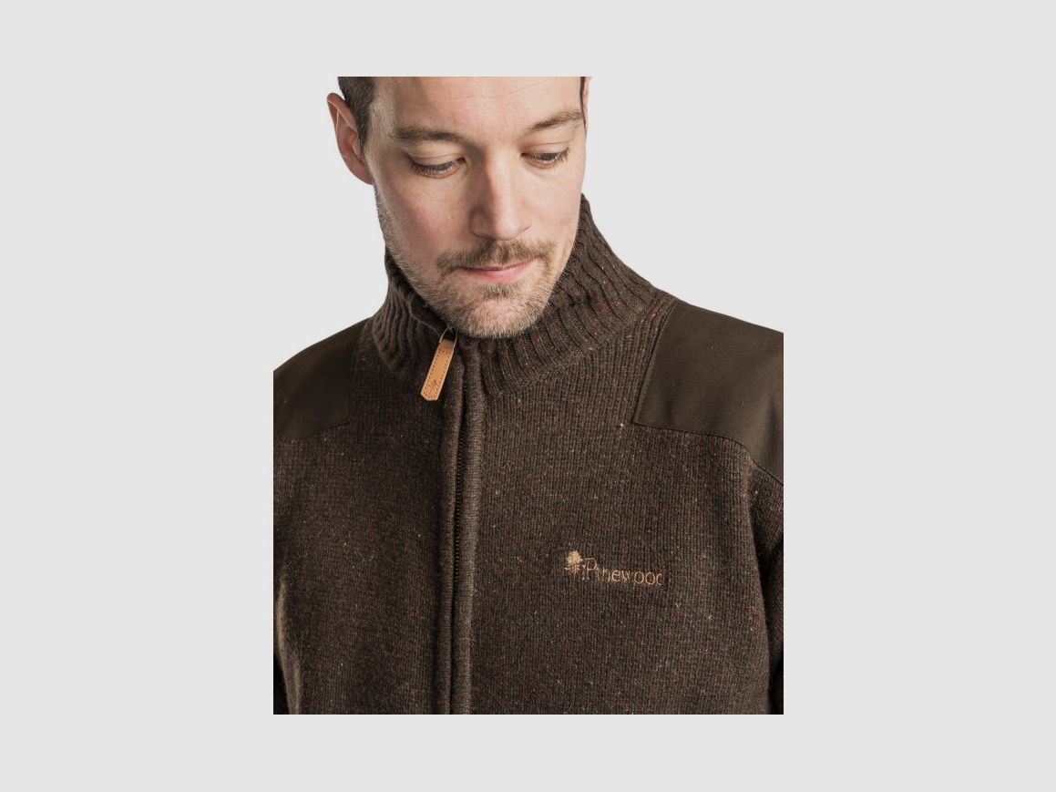 Warm wool hunting sweater with full zip Pinewood Hurricane Full Zip 5479, image 3 of 4