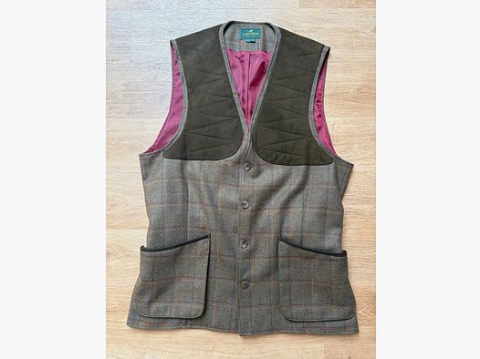 Chaleco de tiro Laksen Sporting Lovat Tweed de Escocia Talla XL