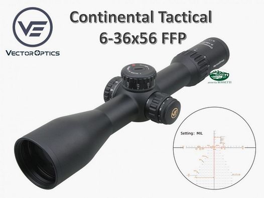 VECTOR OPTICS Continental Tactical FFP 6-36x56 - ret. MBR2 Mrad