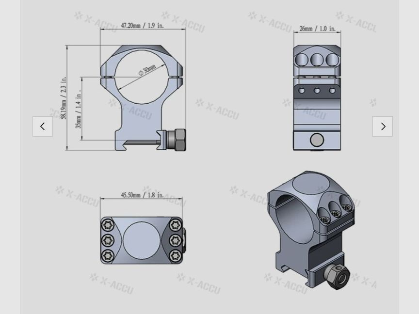 Vector Optics XASR-3003 X-Accu Montage für 30mm Tubus, 21mm Picatinny, h= 35mm