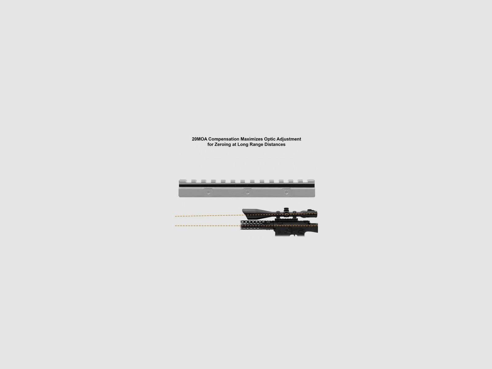 UTG SUPER SLIM 20 MOA PICATINNY RISER MOUNT 13-SLOT, imagen 3 de 5