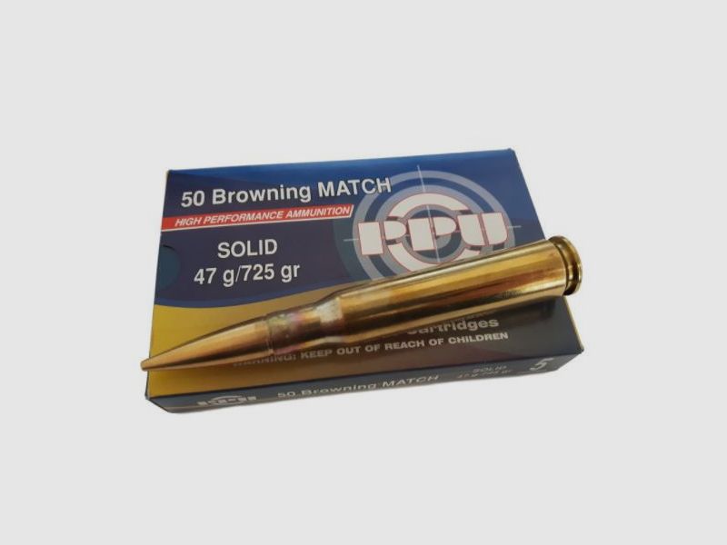 PPU MATCHPATRONEN .50 BMG - 725GRS.- 5 SCHUSS