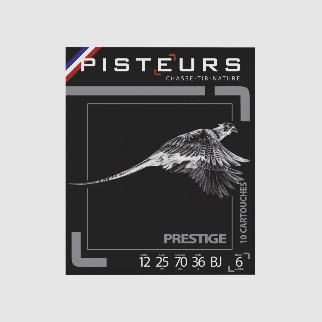 Pisteurs Prestige Cartridges Cal.12/70mm N°6 36G wad cartridge box of 10
