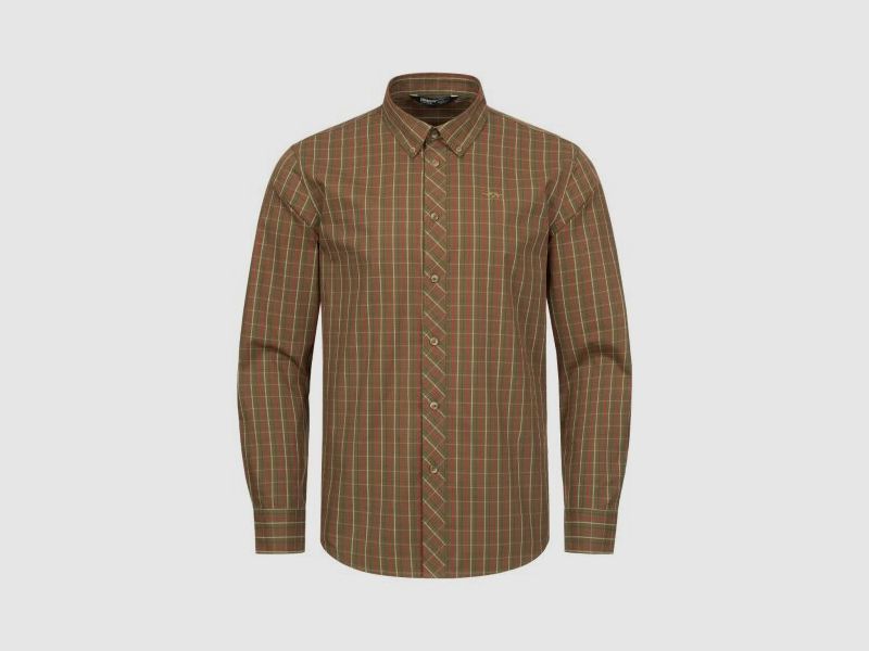 Blaser Herrenhemd Tristan 22 Dunkeloliv/Rot kariert XXL