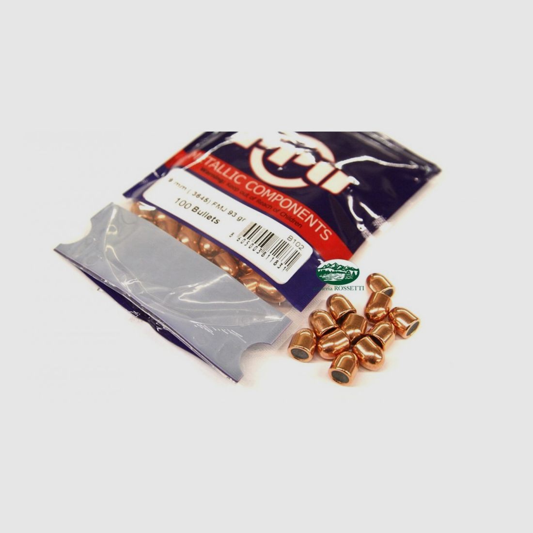 PRVI PARTIZAN Palle cal.9 mm FMJ 93 gr.conf 100pz B102