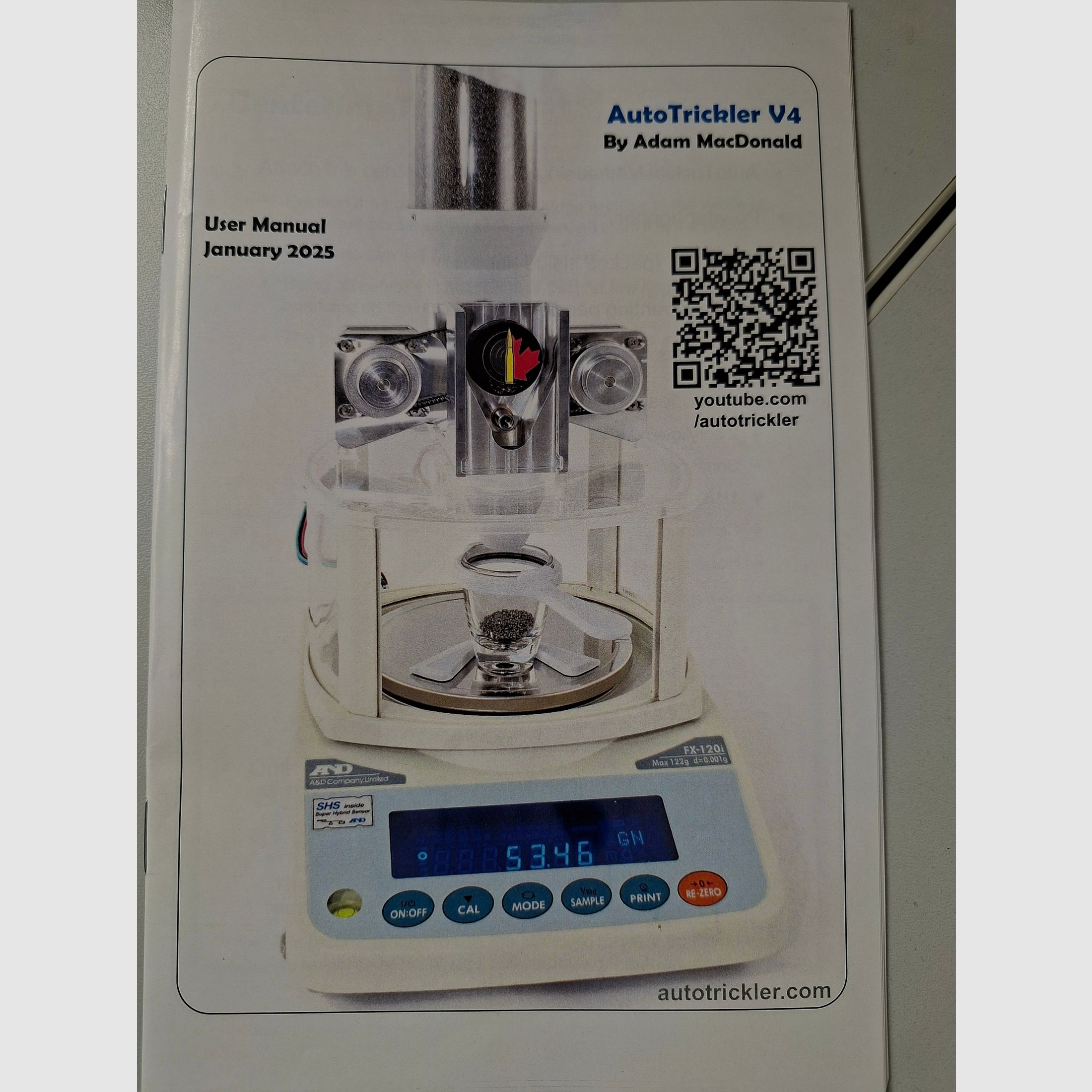 Pulverfüllgerät Trickler V4 mit Digital Präzisionswaage A&D FX-120 Garantie