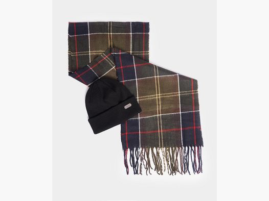 Barbour Swinton Beanie & Galingale Scarf Gift Set Classic
