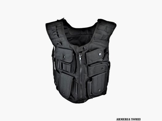 Schwarze taktische Jacke mit Reißverschluss