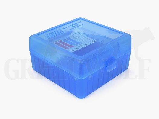 MTM Klappdeckelbox RM-100 blau für 100 Patronen: 22-250 -.308 Win