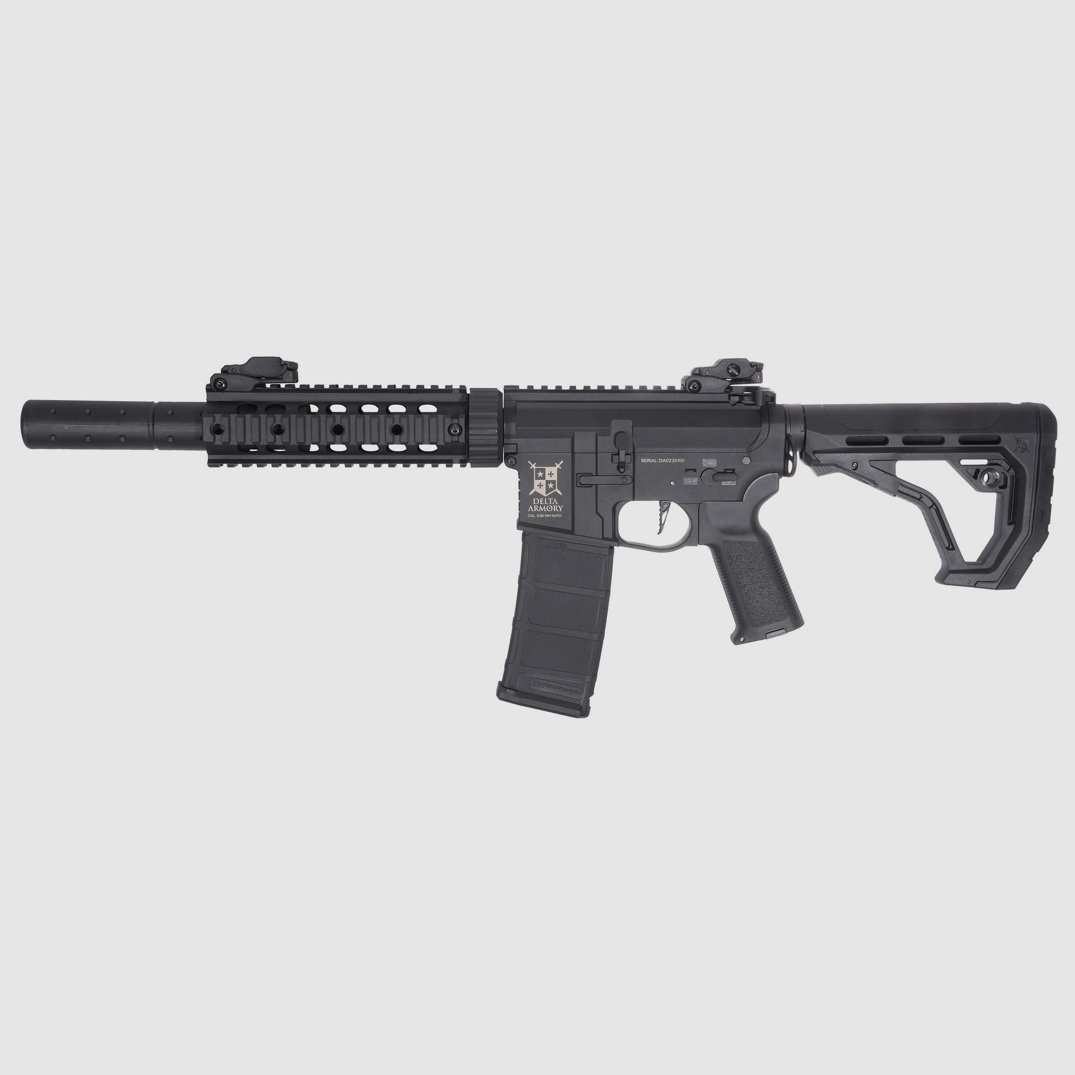 AR15 SilentOps 7 Zoll CHARLIE EAGLE ETU Schwarz AEG Softair Gewehr max. 0,5J | Delta Armory