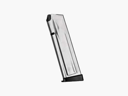 Caricatore in acciaio 2011 da 9 mm, 18 colpi, Stainless Tube Black Base - Atlas Gunworks