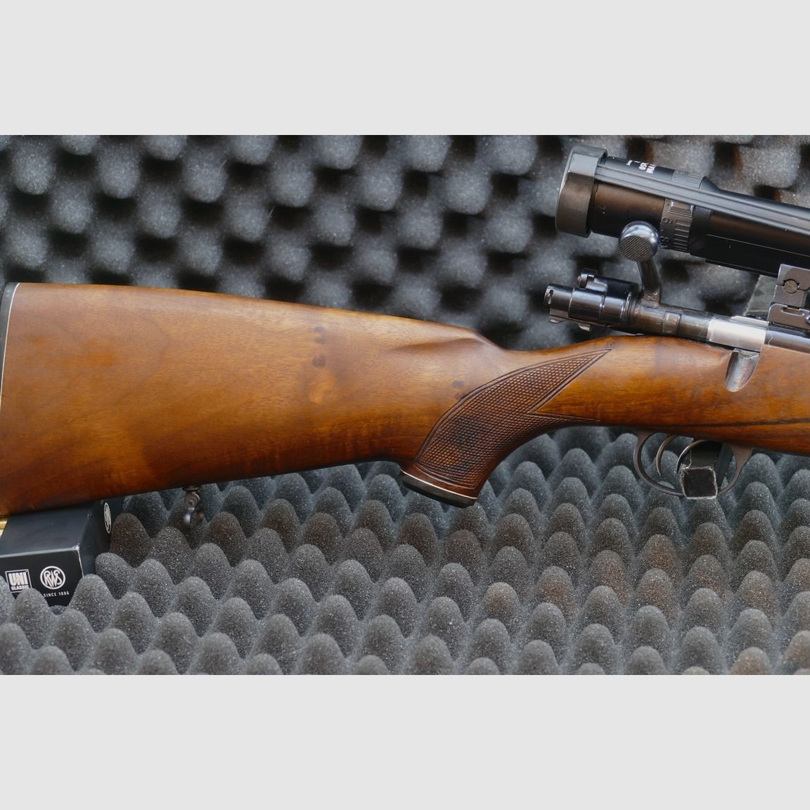 Repetierowy karabin, system 98, producent Luger, model L99, 30-06Spr, montaż EAW dla szyny wewnętrznej Zeiss