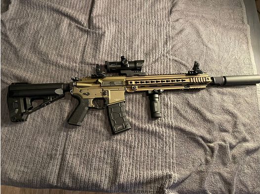 VFC Avalon Calibur Carbine Deluxe Vollmetall S-Aeg 6mm BB Tan 1,4 Joule