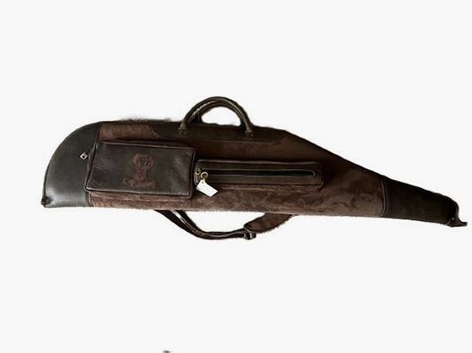 Gevoerde leren en alcantara holster met twee zijvakken