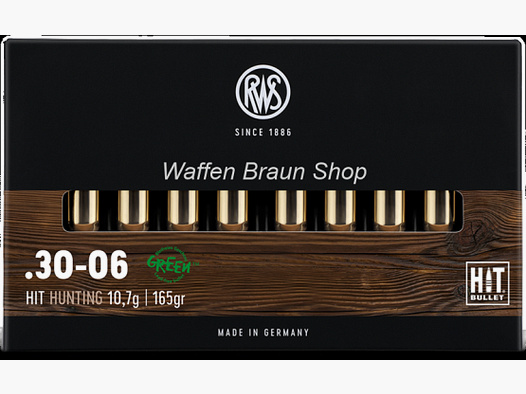 RWS .30-06 HIT  10,7g 165 grain bleifrei 20 Stück