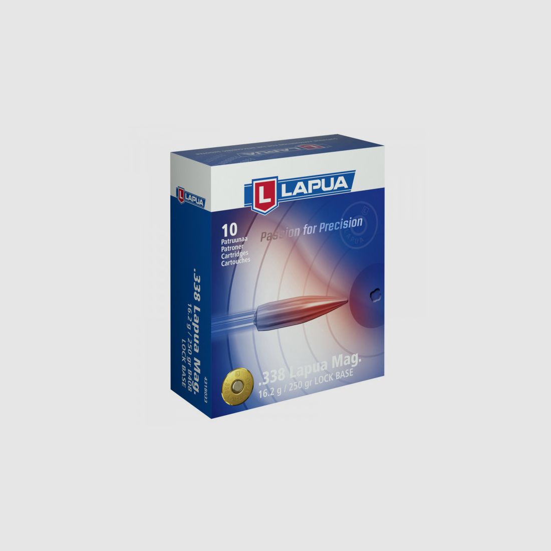 LAPUA LOCK BASE - 338 LAPUA MAG. 250 GRS. - 10 PATRONEN