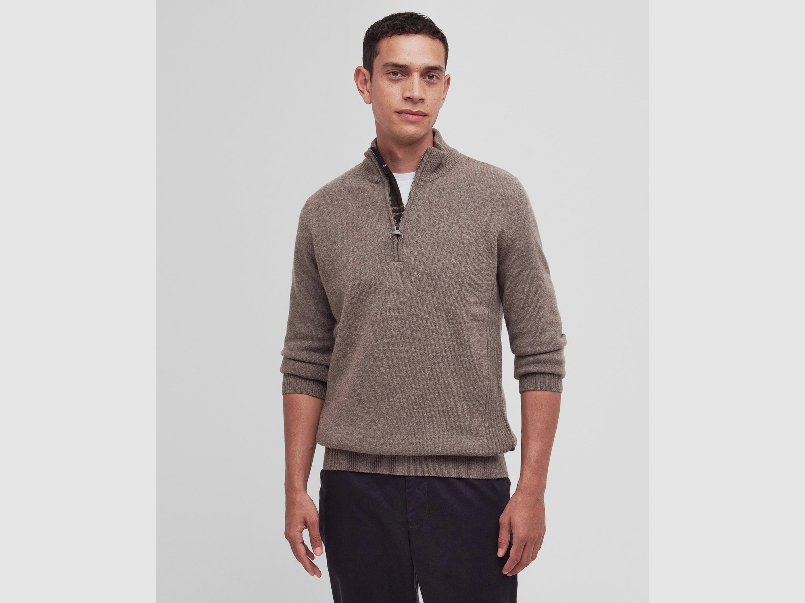 BARBOUR Holden Half Zip Sweater Military Marl