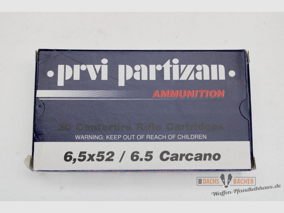 PPU Privi Partizan 6,5x52 Carcano 9,0g/139gr FMJ BT 20 Schuß
